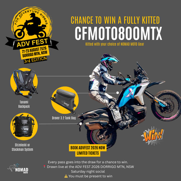 🏍️ Extra Tickets – Win the CFMOTO 800MT-X Kitted with Nomad Moto Gear